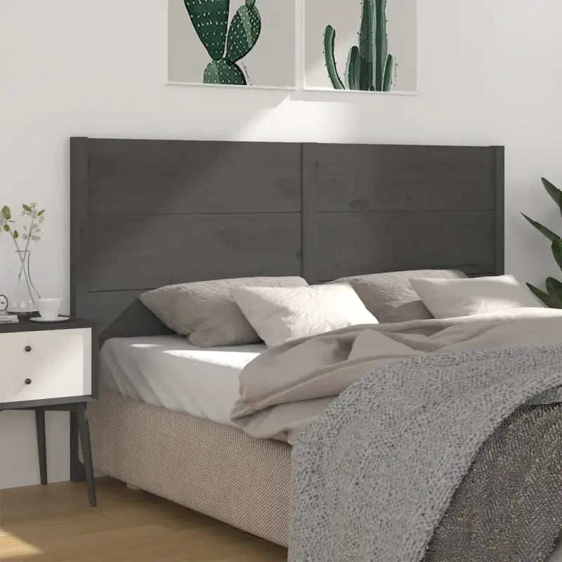 Hoofdborden en voetborden van massief grenenhout voor een stijlvolle slaapkamer - Grijs / 126 x 100 cm / 1