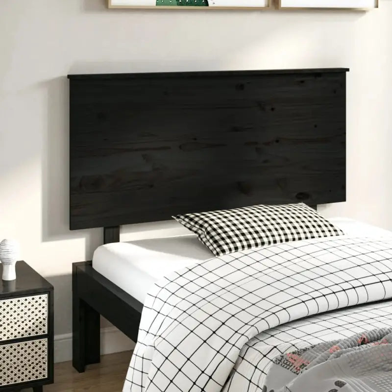Hoofdborden en voetborden van massief grenenhout voor een stijlvolle slaapkamer - Zwart / 124 x 82.5 cm / 1