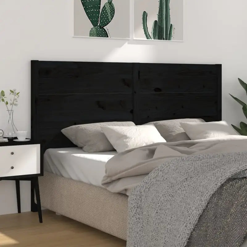Hoofdborden en voetborden van massief grenenhout voor een stijlvolle slaapkamer - Zwart / 206 x 100 cm / 1