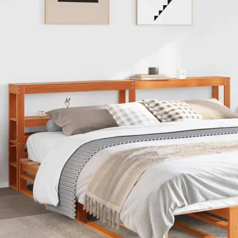 Hoofdborden en voetborden van massief grenenhout voor in elke slaapkamer - Wasbruin / 206 x 19 x 82 cm / 1