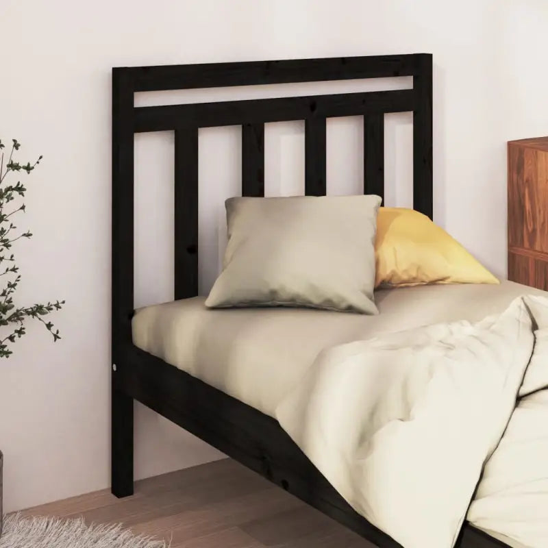 Hoofdborden van massief grenenhout met trendy design voor elke slaapkamer - Zwart / 96 x 100 cm / 1 - Hoofdborden