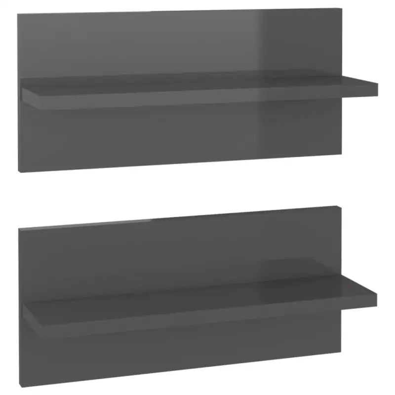 Hoogglans Grijs Wandplank voor Tv boeken en decoratie - Hoogglans grijs / 2 / 1 - Wandplanken