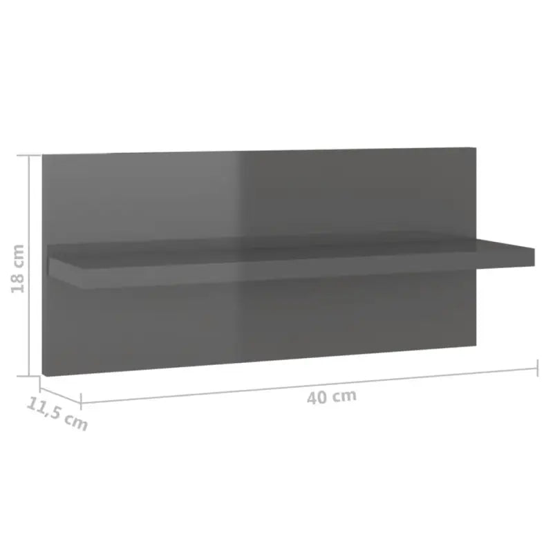 Hoogglans Grijs Wandplank voor Tv boeken en decoratie - Hoogglans grijs / 2 / 1 - Wandplanken