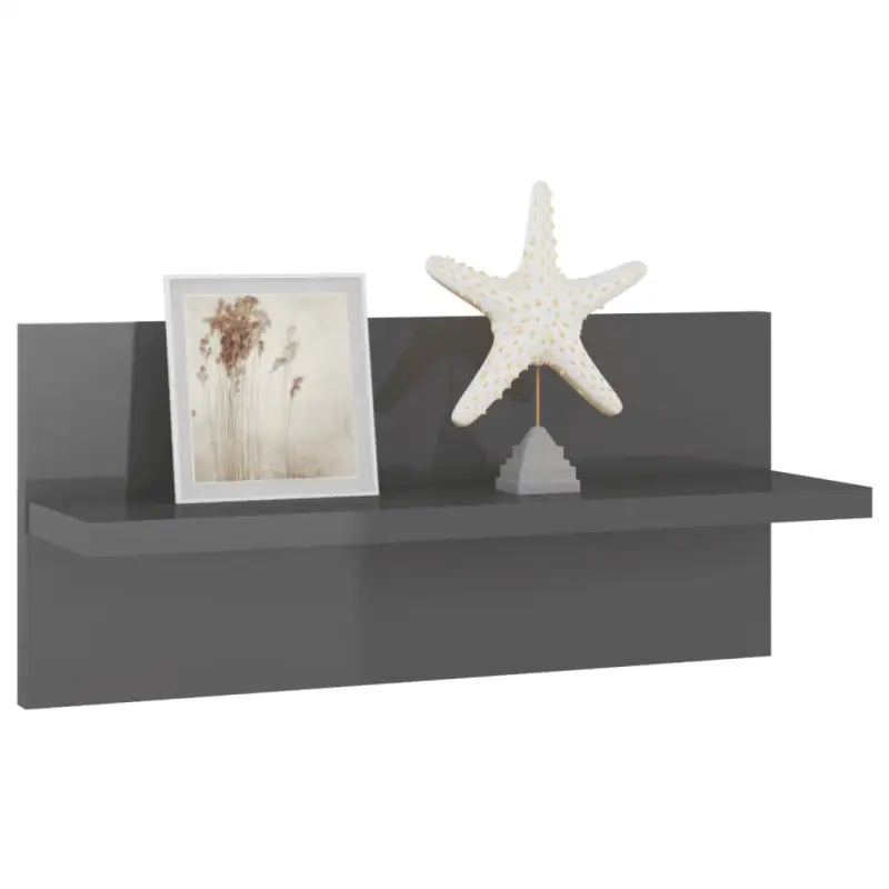 Hoogglans Grijs Wandplank voor Tv boeken en decoratie - Hoogglans grijs / 2 / 1 - Wandplanken