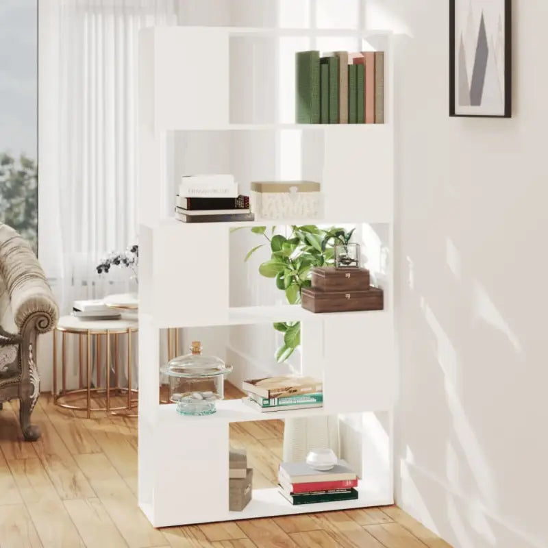 Hoogglans wit Boekenkast bewerkt hout met strak ontwerp - Boekenkasten