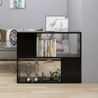 Hoogglans wit Boekenkast bewerkt hout met strak ontwerp - Zwart / 1 / 80 x 24 x 63 cm - Boekenkasten