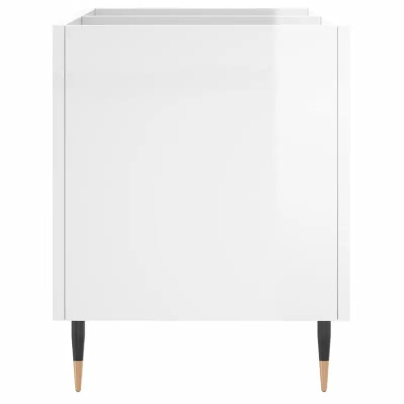 Hoogglans wit CD en DVD kast met ijzeren poten van bewerkt hout - Cd- & dvd-kasten
