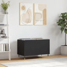 Hoogglans wit CD en DVD kast met ijzeren poten van bewerkt hout - Zwart / 1 - Cd- & dvd-kasten