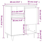 Hoogglans wit dressoir met bewerkt hout en ijzeren poten - Dressoirs & buffetkasten