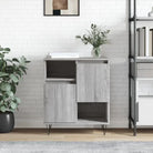 Hoogglans wit dressoir met bewerkt hout en ijzeren poten - Grijs sonoma / 1 - Dressoirs & buffetkasten