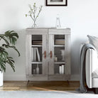 Hoogglans wit dressoir met glas en bewerkt hout voor een tijdloze uitstraling - Grijs sonoma / 1 - Dressoirs &