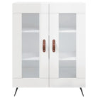 Hoogglans wit dressoir met glas en bewerkt hout voor een tijdloze uitstraling - Dressoirs & buffetkasten