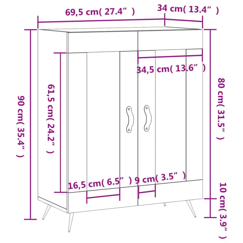 Hoogglans wit dressoir met glas en bewerkt hout voor een tijdloze uitstraling - Dressoirs & buffetkasten