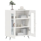 Hoogglans wit dressoir met glas en bewerkt hout voor een tijdloze uitstraling - Dressoirs & buffetkasten