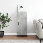 Hoogglans wit dressoir met metalen poten en bewerkt hout - Betongrijs / 1 - Dressoirs & buffetkasten