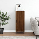 Hoogglans wit dressoir met metalen poten en bewerkt hout - Bruineiken / 1 - Dressoirs & buffetkasten