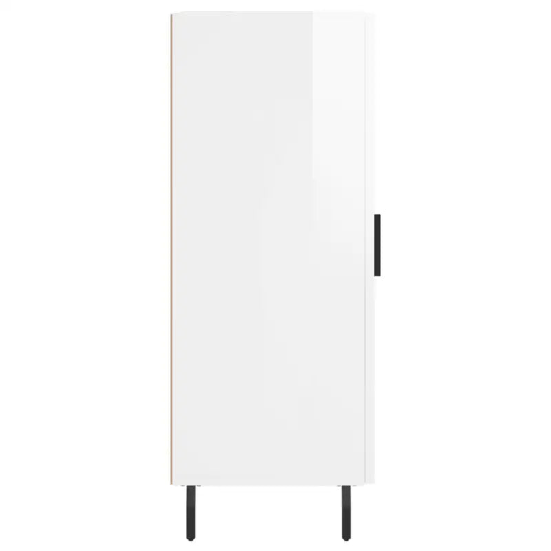 Hoogglans wit dressoir met metalen poten en bewerkt hout - Dressoirs & buffetkasten