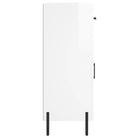 Hoogglans wit dressoir met metalen poten en bewerkt hout - Dressoirs & buffetkasten