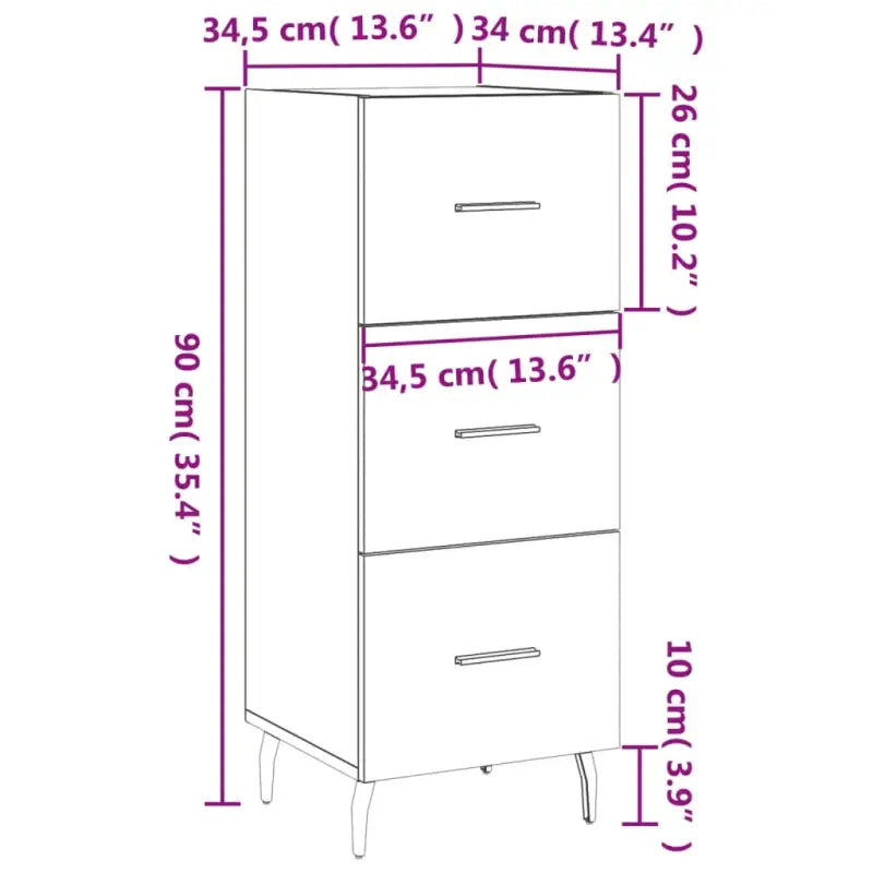 Hoogglans wit dressoir met metalen poten en bewerkt hout - Dressoirs & buffetkasten