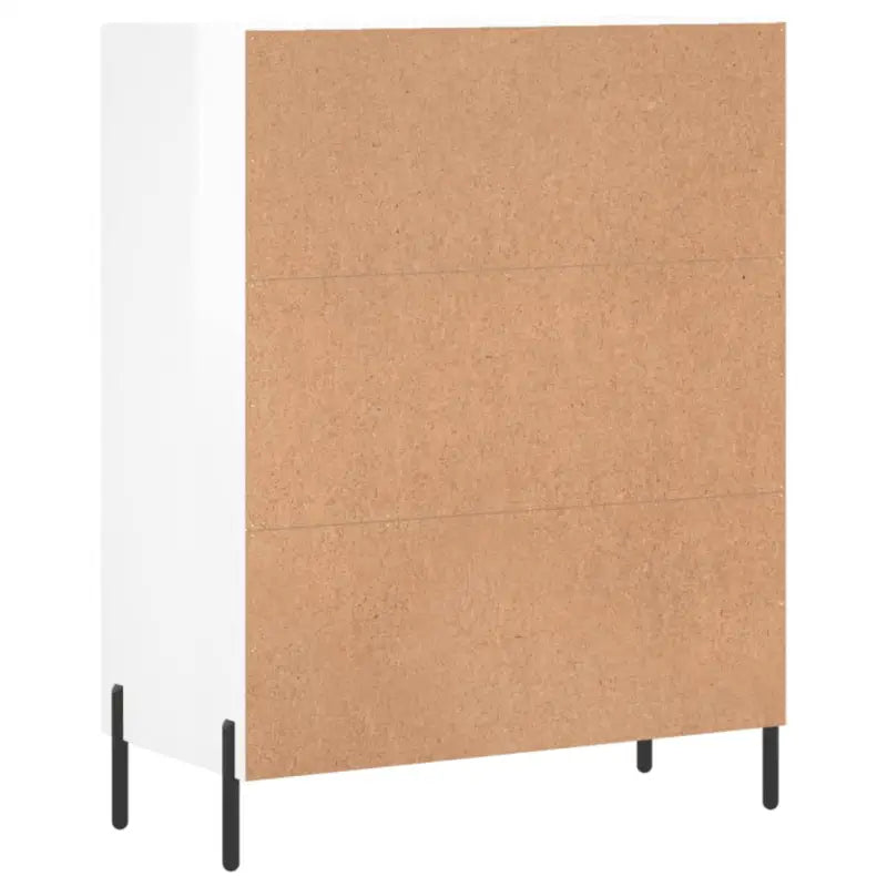 Hoogglans wit dressoir met metalen poten en bewerkt hout - Dressoirs & buffetkasten