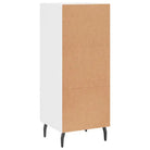 Hoogglans wit dressoir met metalen poten en bewerkt hout - Dressoirs & buffetkasten