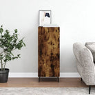Hoogglans wit dressoir met metalen poten en bewerkt hout - Gerookt eiken / 1 - Dressoirs & buffetkasten