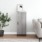Hoogglans wit dressoir met metalen poten en bewerkt hout - Grijs sonoma / 1 - Dressoirs & buffetkasten