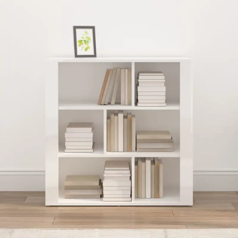 Hoogglans wit dressoir van bewerkt hout met elegante uitstraling - Dressoirs & buffetkasten