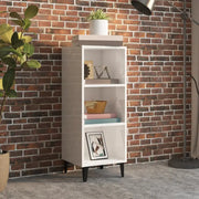 Hoogglans wit dressoir van bewerkt hout met metalen poten - Dressoirs & buffetkasten