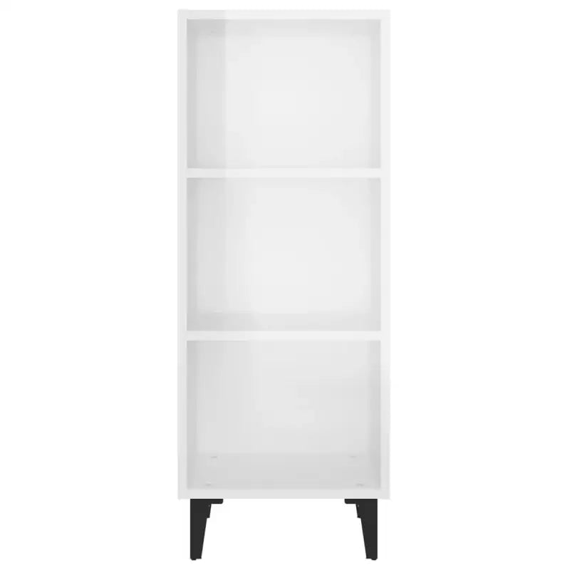 Hoogglans wit dressoir van bewerkt hout met metalen poten - Dressoirs & buffetkasten