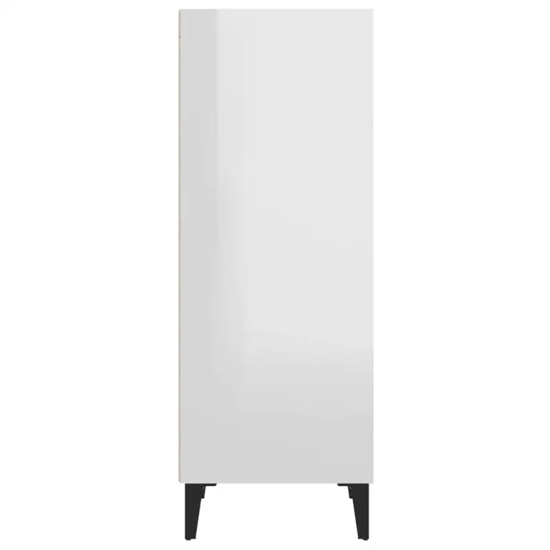 Hoogglans wit dressoir van bewerkt hout met metalen poten - Dressoirs & buffetkasten