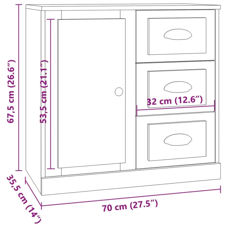 Hoogglans wit dressoir van bewerkt hout met tijdloze uitstraling - Dressoirs & buffetkasten