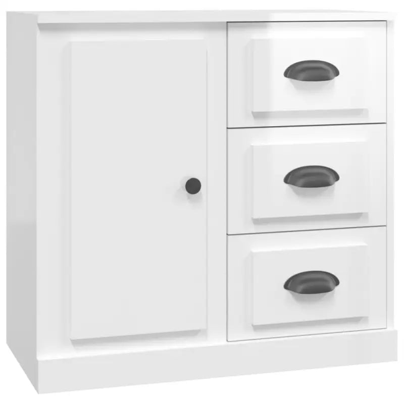 Hoogglans wit dressoir van bewerkt hout met tijdloze uitstraling - Dressoirs & buffetkasten
