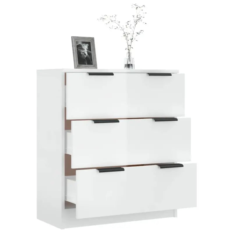 Hoogglans wit dressoir van bewerkt hout voor gemakkelijk schoonmaken - Dressoirs & buffetkasten