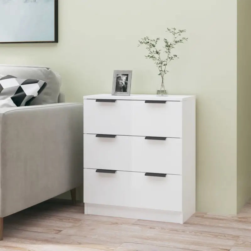 Hoogglans wit dressoir van bewerkt hout voor gemakkelijk schoonmaken - Dressoirs & buffetkasten