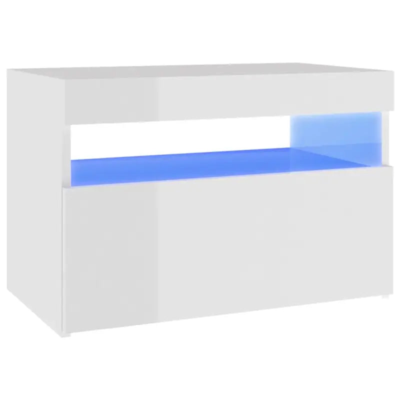 Hoogglans wit tv-meubel met rgb led-verlichting en stevig ontwerp - Tv-meubels