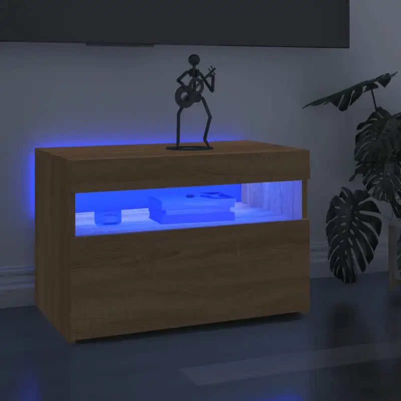 Hoogglans wit tv-meubel met rgb led-verlichting en stevig ontwerp - Sonoma eiken / 1 / 60 cm - Tv-meubels