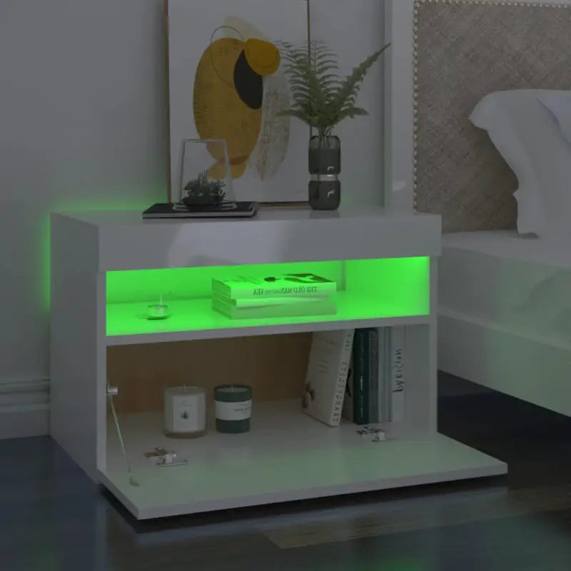 Hoogglans wit tv-meubel met rgb led-verlichting en stevig ontwerp - Tv-meubels