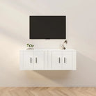Hoogglans wit tv-meubel met strak en klassiek design - Wit / 2 / 57 cm - Tv-meubels