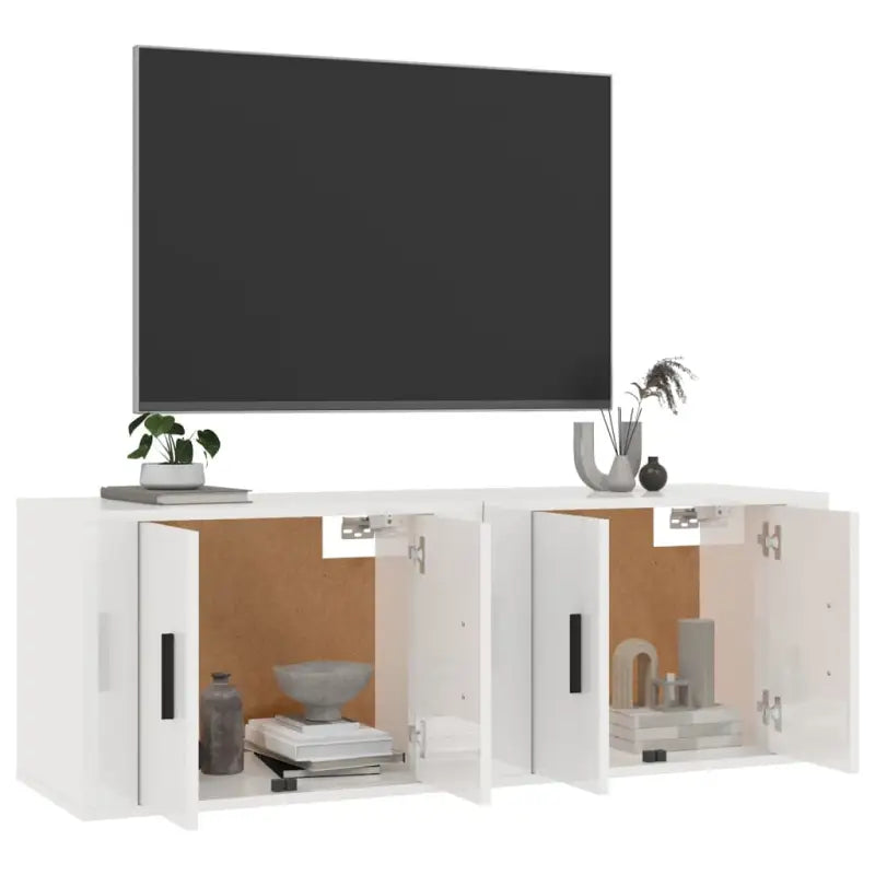 Hoogglans wit tv-meubel met strak en klassiek design - Tv-meubels