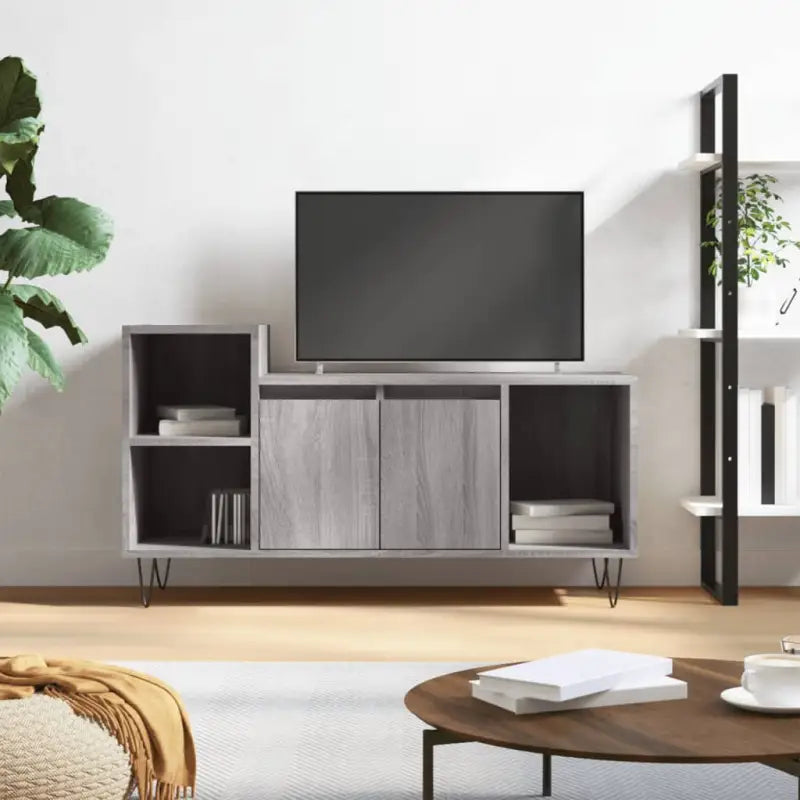 Hoogglans Wit Tv-meubel van Bewerkt Hout voor een stijlvolle kamer - Grijs sonoma / 1 - Tv-meubels