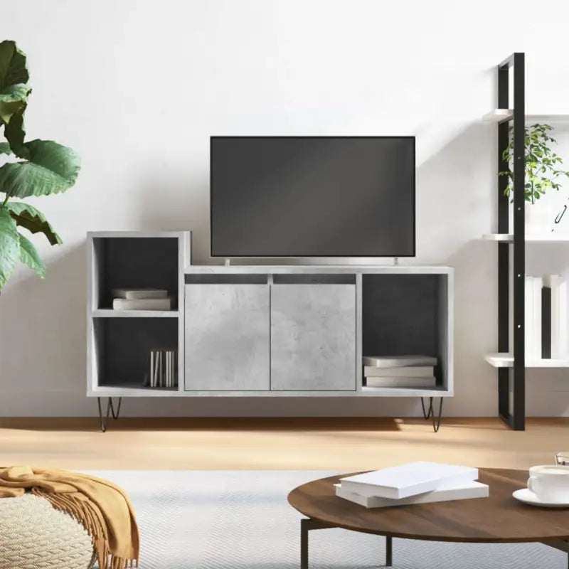 Hoogglans Wit Tv-meubel van Bewerkt Hout voor een stijlvolle kamer - Betongrijs / 1 - Tv-meubels