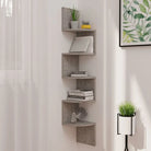 Hoogglans wit Wandplanken in bewerkt hout voor woonkamer decoratie - Betongrijs / 1 - Wandplanken