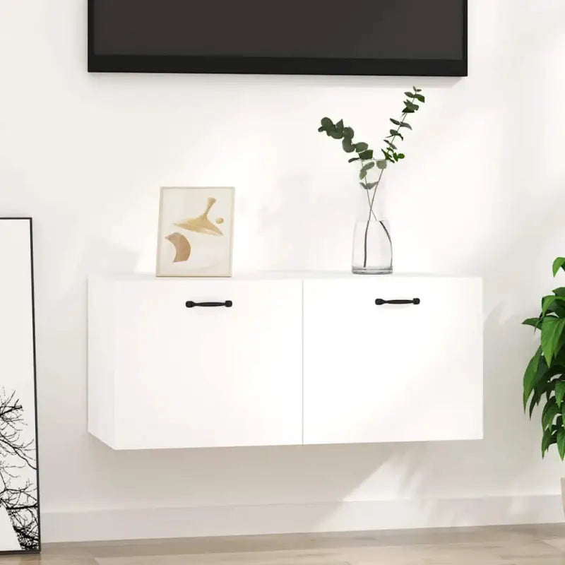 Hoogglans wit wandplanken van bewerkt hout voor stijlvolle muurdecoratie - Hoogglans wit / 1 - Wandplanken