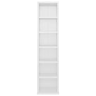 Hoogglans witte cd kast met bewerkt hout en open vakken - Cd- & dvd-kasten