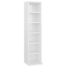 Hoogglans witte cd kast met bewerkt hout en open vakken - Cd- & dvd-kasten