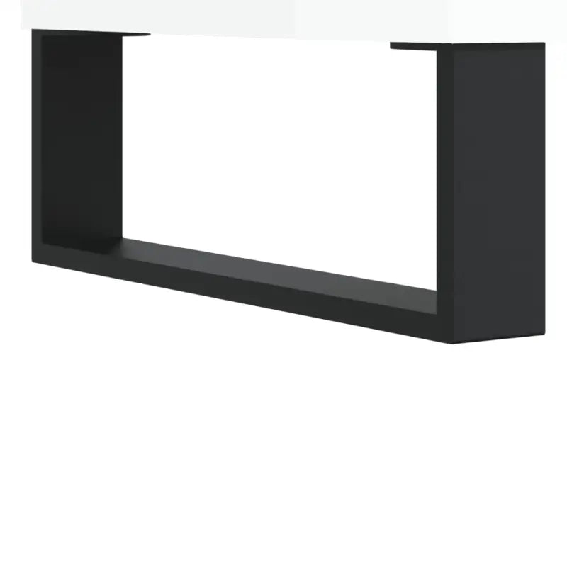 Hoogglans witte dressoir met metalen poten en bewerkt hout - Dressoirs & buffetkasten
