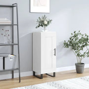 Hoogglans witte dressoir met metalen poten en bewerkt hout - Dressoirs & buffetkasten