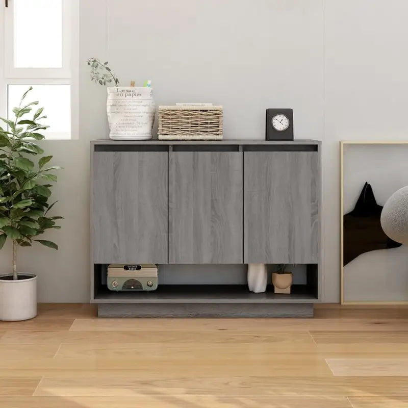 Hoogglans witte dressoir van bewerkt hout voor moderne inrichting - Grijs sonoma / 1 - Dressoirs & buffetkasten