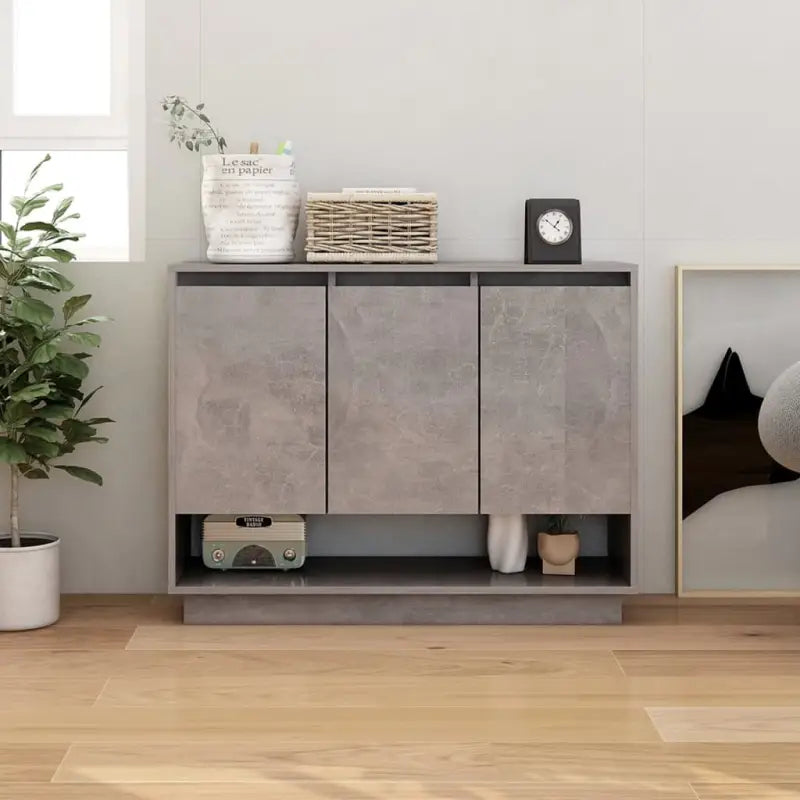 Hoogglans witte dressoir van bewerkt hout voor moderne inrichting - Betongrijs / 1 - Dressoirs & buffetkasten